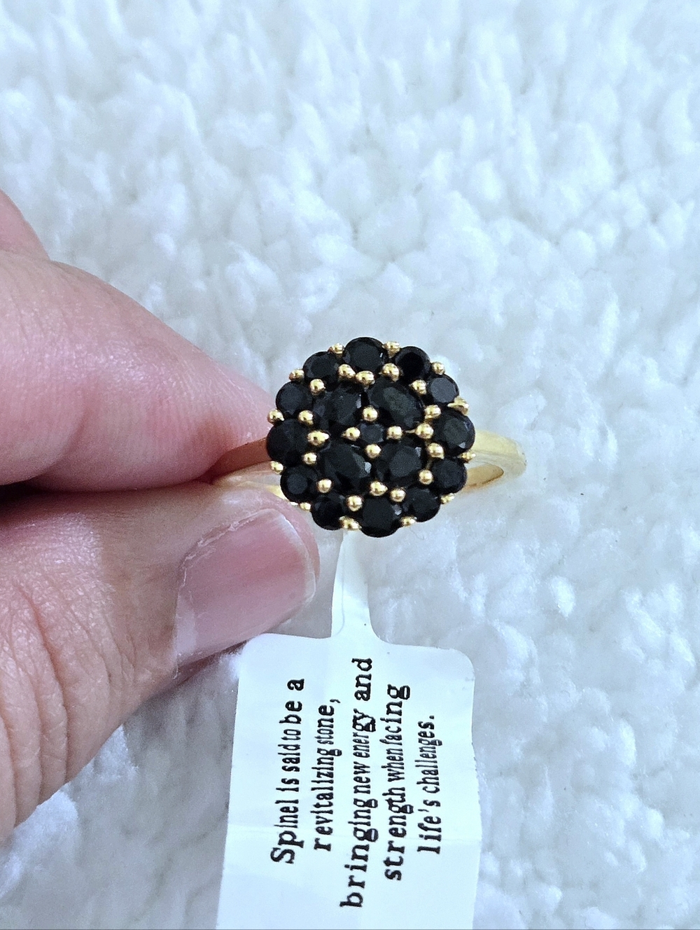 Shivam Black🖤 Spinel Floral🌸 Cluster Ring💍 - NWT - Picture 15 of 16